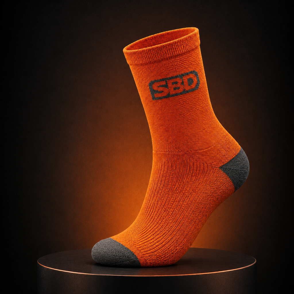 Chaussettes SBD pour la musculation et les sports de force – édition Forge (orange)