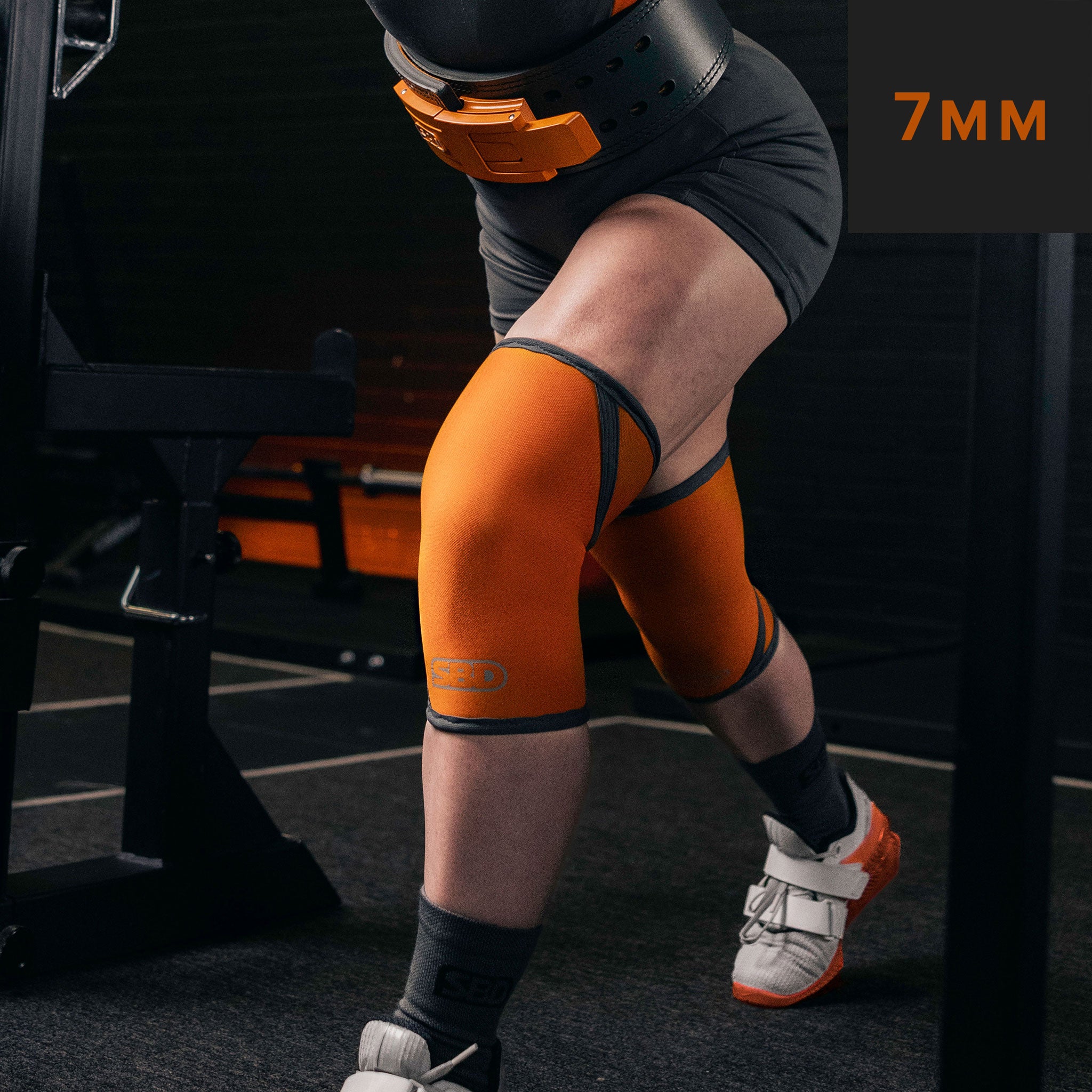 Genouillères 7mm SBD pour la musculation et les sports de force – édition Forge (orange)