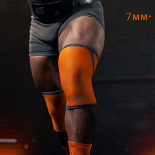 Genouillères 7mm+ SBD pour la musculation et les sports de force – édition Forge (orange)