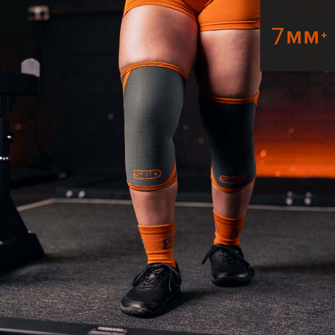 Genouillères 7mm+ SBD pour la musculation et les sports de force – édition Forge (gris)