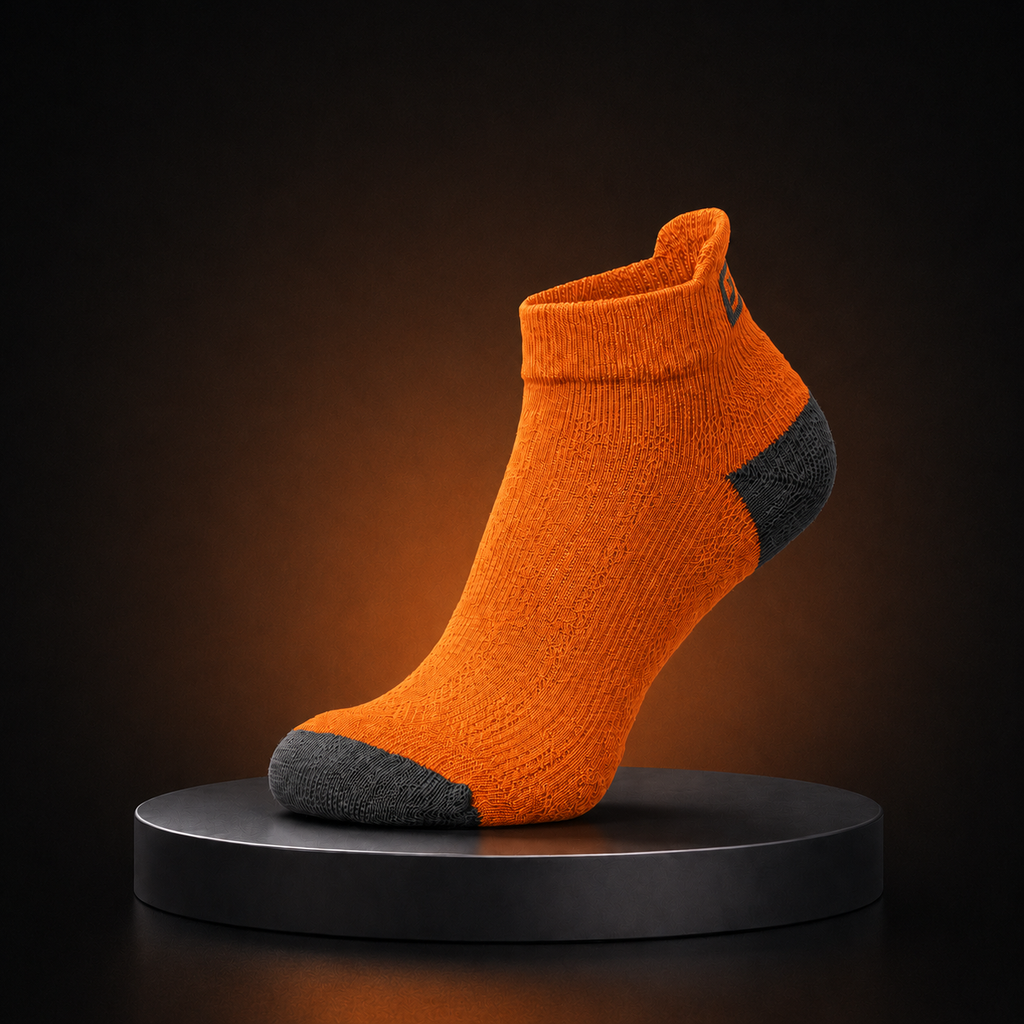 Socquettes SBD pour la musculation et les sports de force – édition Forge (orange)